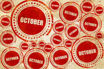 Obraz premium october, red stamp on a grunge paper texture