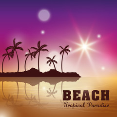 Beach design. Summer icon.  Colorful Illustration , vector