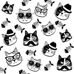 cat design. animal concept. flat illustration , vector