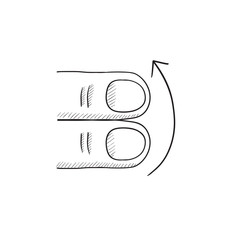 Touch screen gesture sketch icon.