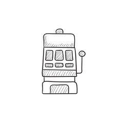 Slot machine sketch icon.