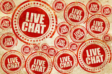 Obraz premium live chat, red stamp on a grunge paper texture