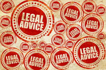 Obraz premium legal advice, red stamp on a grunge paper texture