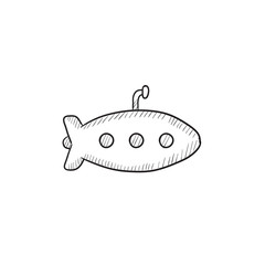 Submarine sketch icon.