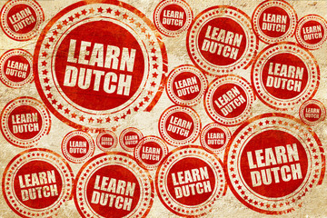 learn dutch, red stamp on a grunge paper texture