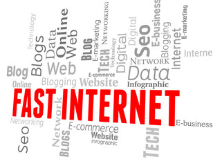 Fast Internet Indicates High Speed And Faster
