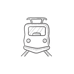 Front view of train sketch icon.