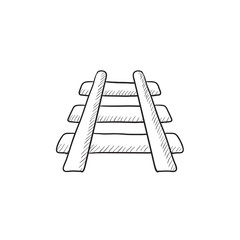 Railway track sketch icon.