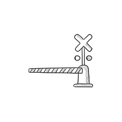 Railway barrier sketch icon.