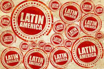 latin america, red stamp on a grunge paper texture