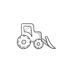 Bulldozer sketch icon.
