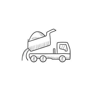 Dump Truck Sketch Icon.