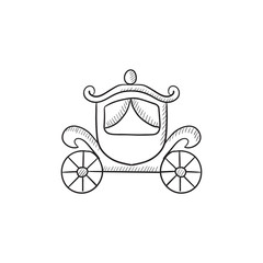Fototapeta na wymiar Wedding carriage sketch icon