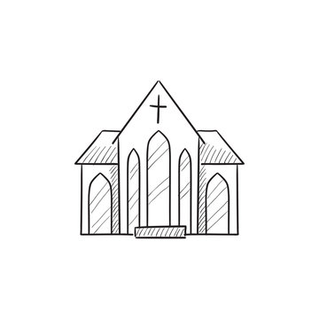 Church sketch icon.