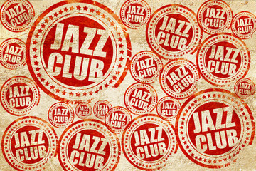 jazz club, red stamp on a grunge paper texture