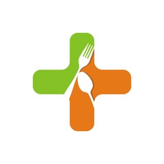 design plus cutlery logo vector