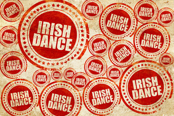 Obraz premium irish dance, red stamp on a grunge paper texture