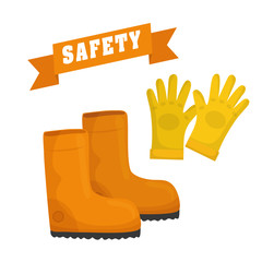 Industrial security. Safety icon. Flat design