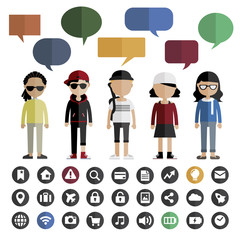 People Lifestyle Contemporary Icon Vector Concept