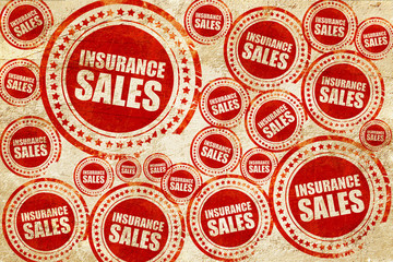 Obraz premium insurance sales, red stamp on a grunge paper texture