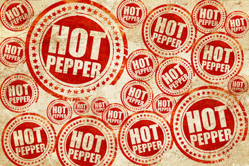 Obraz premium hot pepper, red stamp on a grunge paper texture