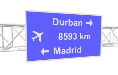 3dl illustration of a road sign with directions