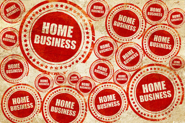 home business, red stamp on a grunge paper texture