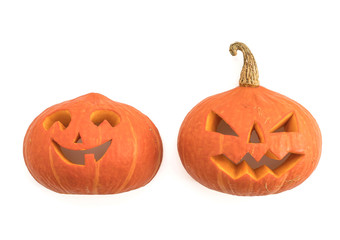 Halloween pumpkins smile and scrary eyes for party night