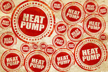 Obraz premium heat pump, red stamp on a grunge paper texture