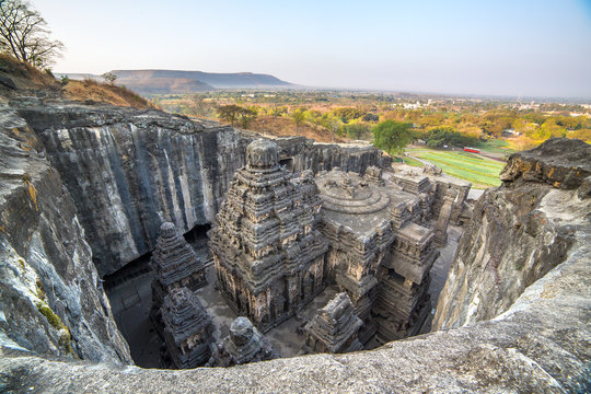 Kailas temple in Ellora caves complex, Maharashtra state in India