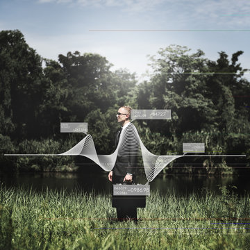 Businessman Green business Nature Outdoors Concept