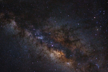 Close-up of Milky Way,Long exposure photograph, with grain