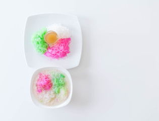 sweet-noodles in coconut milk syrup