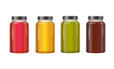 Jar Glass with Jam or Juice. Vector