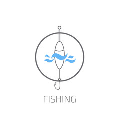 fishing gear logo set