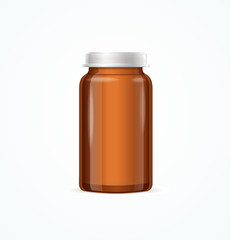 Medical Glass Brown Bottle. Vector