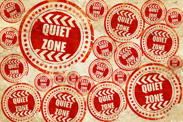 Quiet zone sign, red stamp on a grunge paper texture