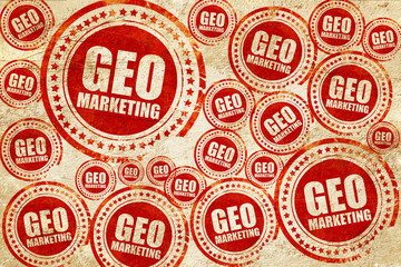 Obraz premium geo marketing, red stamp on a grunge paper texture