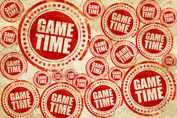 game time, red stamp on a grunge paper texture
