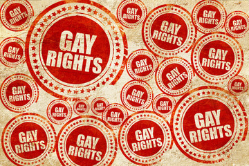 gay rights, red stamp on a grunge paper texture