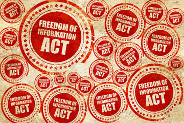 Obraz premium freedom of information act, red stamp on a grunge paper texture
