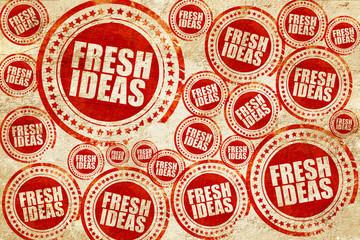 fresh ideas, red stamp on a grunge paper texture