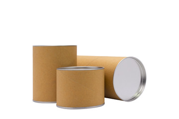 Cylinder container isolated on white background.For your product.( With clipping path.)