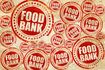 Obraz premium food bank, red stamp on a grunge paper texture