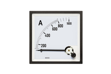 Analog ammeters isolated on white background.( With clipping path.)