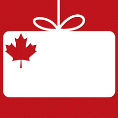Canada Day cut out tag card in vector format.