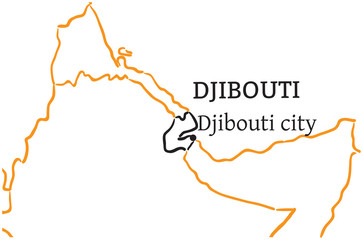 Djibouti hand-drawn sketch map