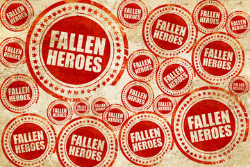 Obraz premium fallen heroes, red stamp on a grunge paper texture