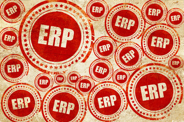erp, red stamp on a grunge paper texture