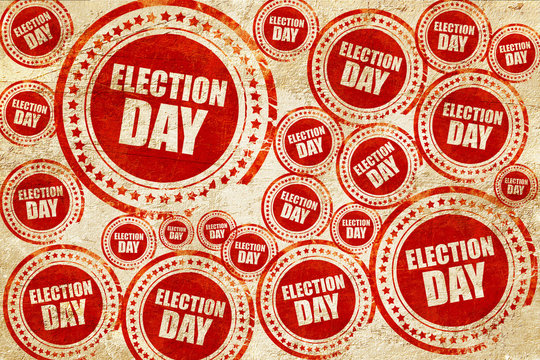 election day, red stamp on a grunge paper texture